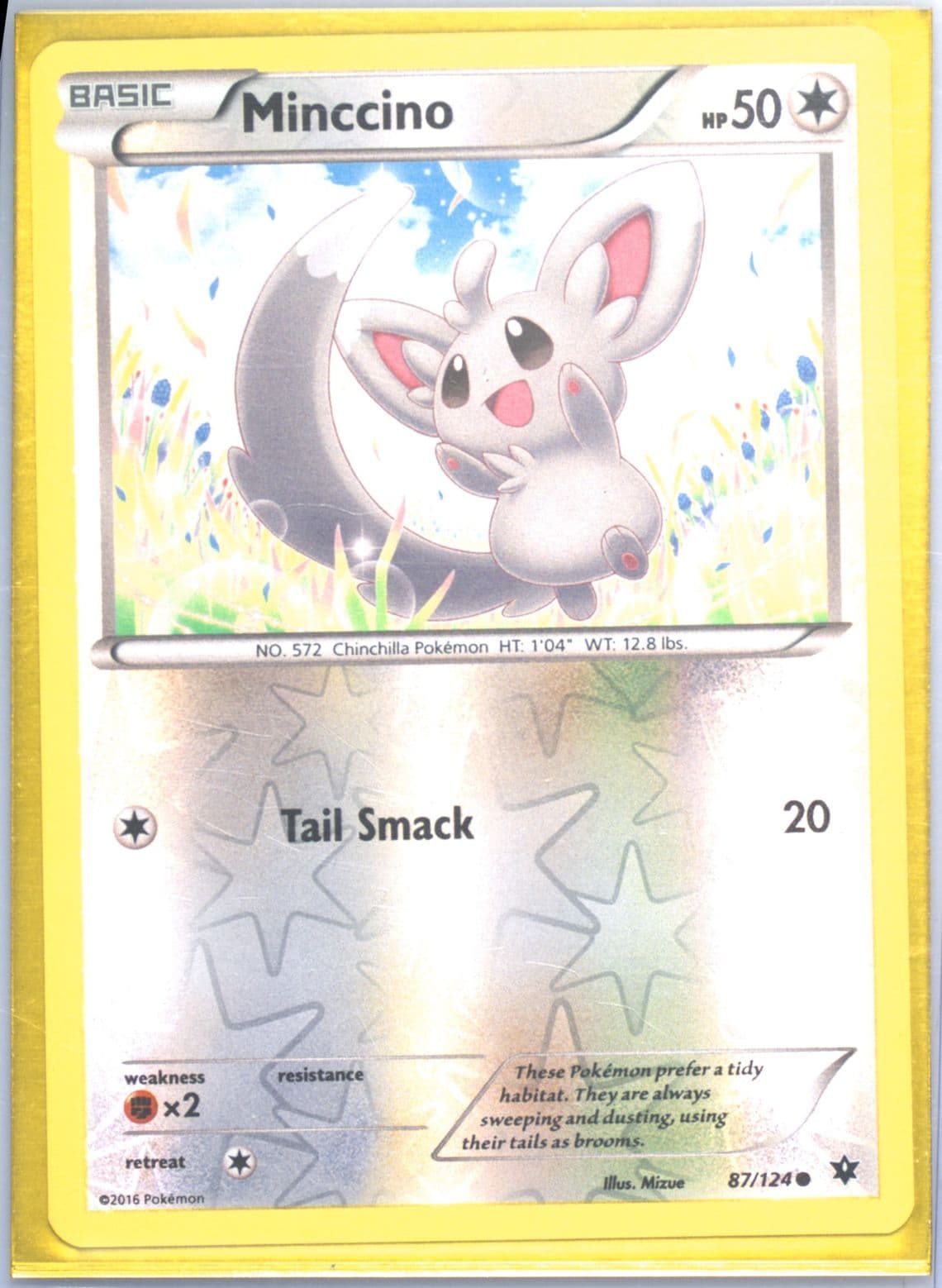 Minccino-Reverse Foil (87) 2016 Pokemon XY Fates Collide