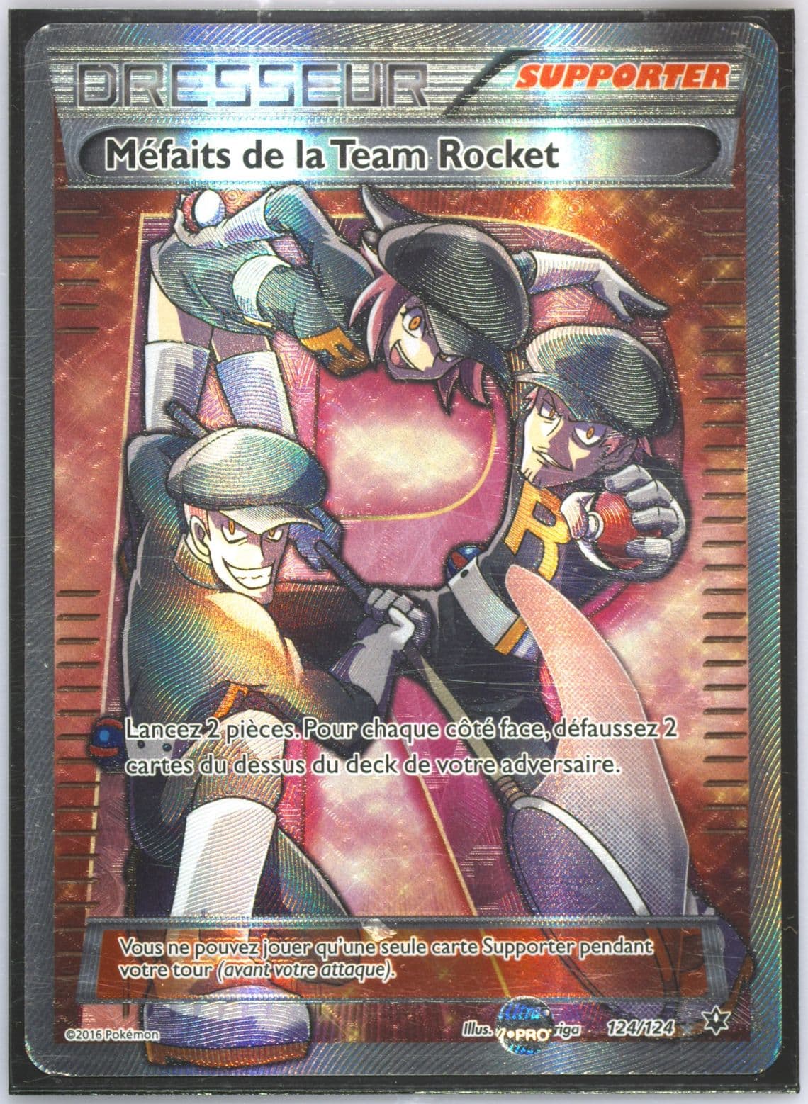 Full Art/Mefaits de La Team Rocket French (124) 2016 Pokemon XY Fates Collide