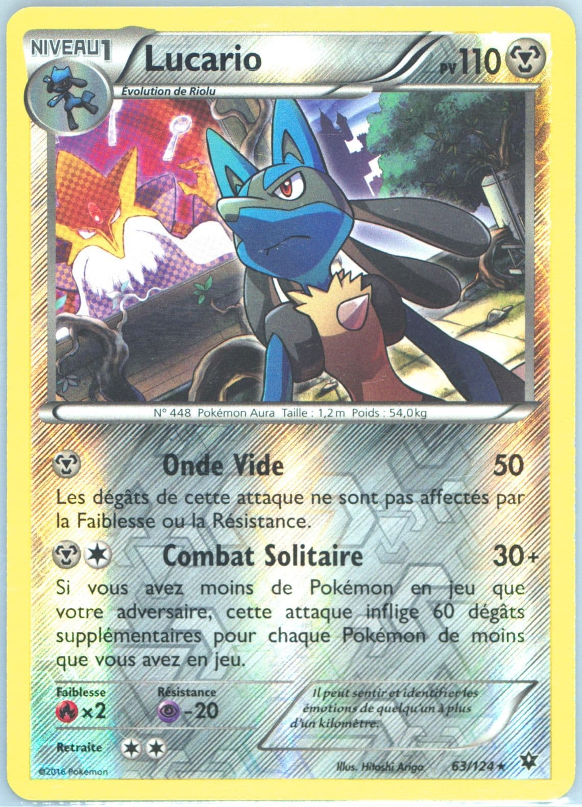 Lucario-Reverse Foil French (63) 2016 Pokemon XY Fates Collide