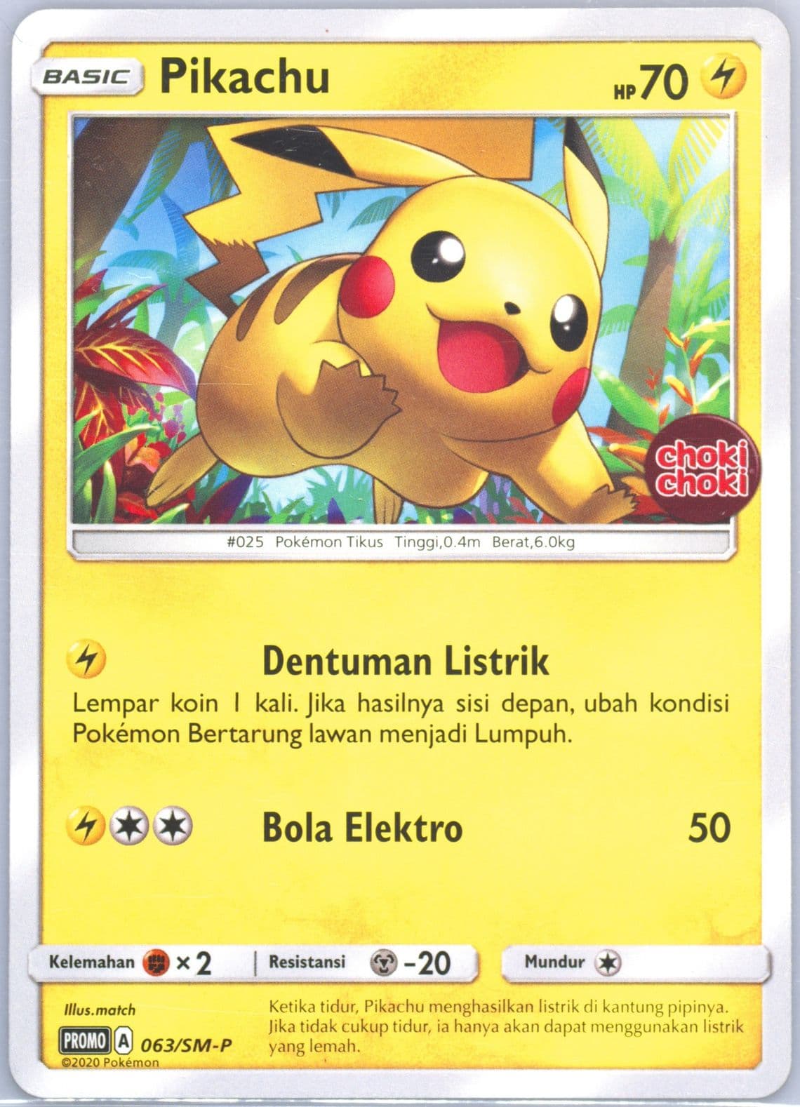 Pikachu Choki Choki Chococashew Surprise Pokemon (063) 2020 Pokemon Indonesian SM Promo