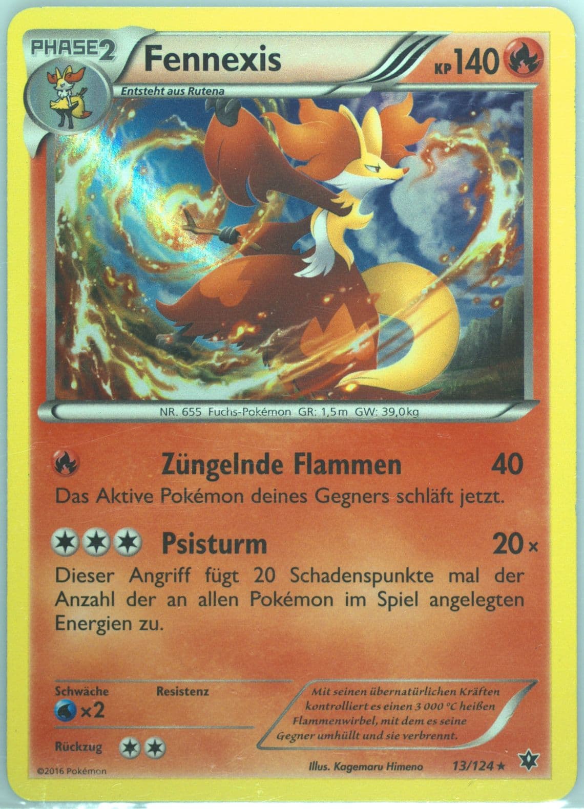 Fennexis-Holo German (13) 2016 Pokemon XY Fates Collide