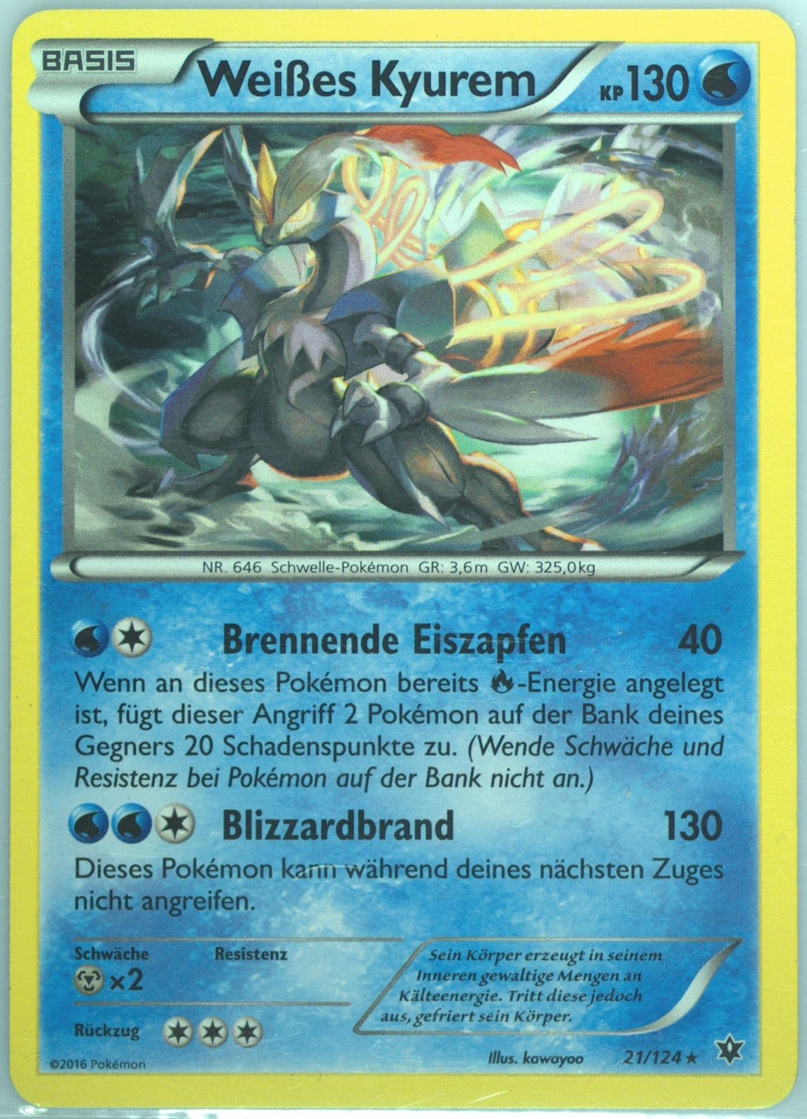Weisses Kyurem-Holo German (21) 2016 Pokemon XY Fates Collide