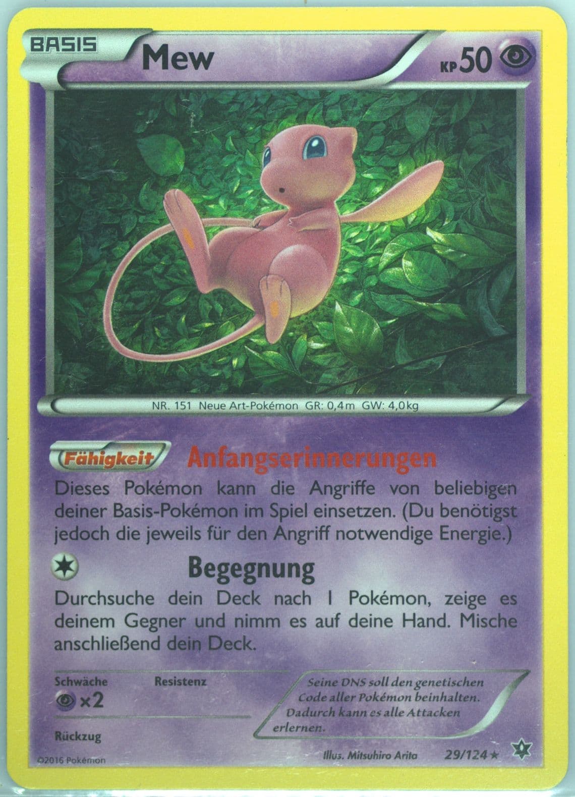 Mew-Holo German (29) 2016 Pokemon XY Fates Collide