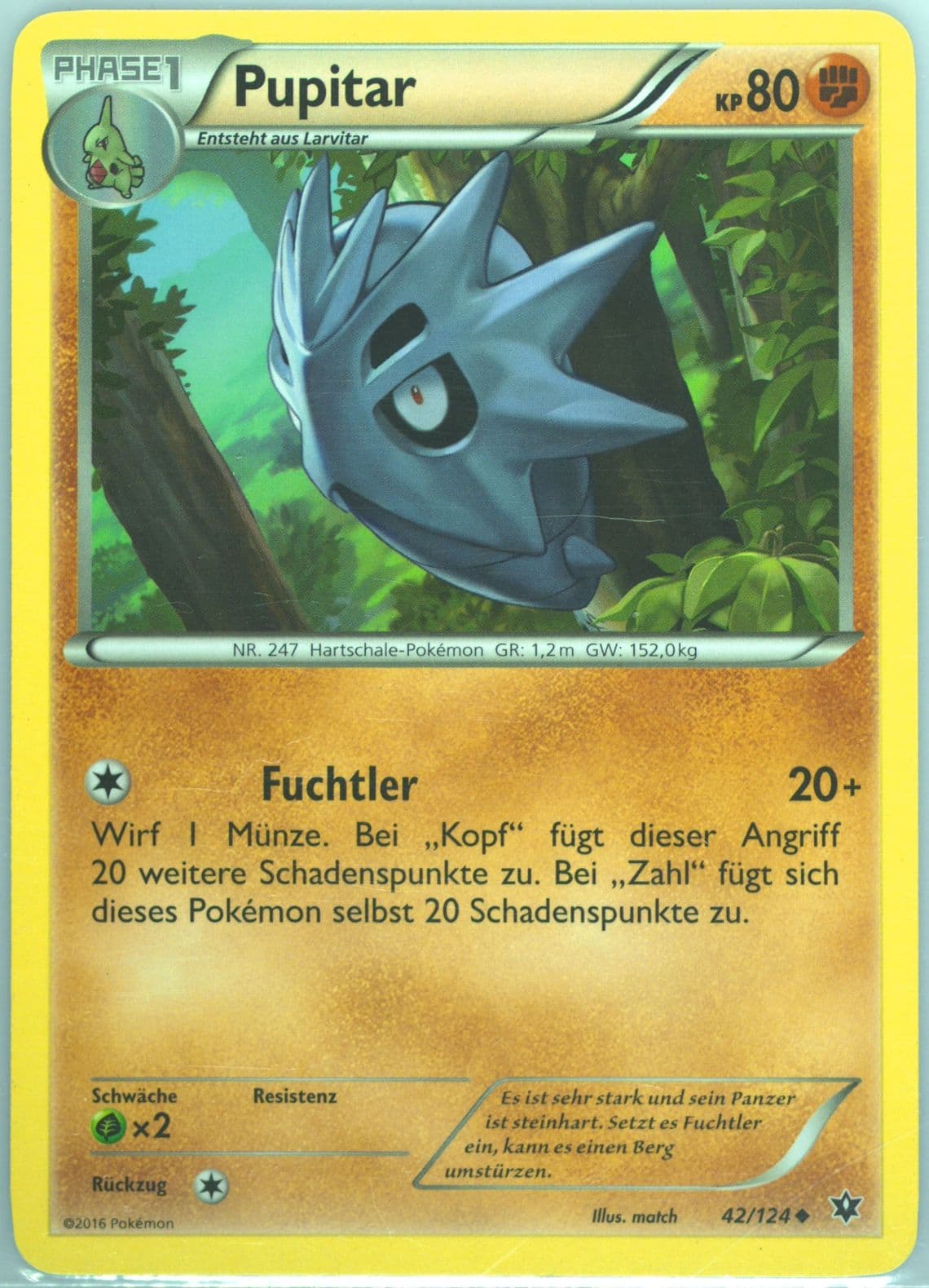 Pupitar German (42) 2016 Pokemon XY Fates Collide