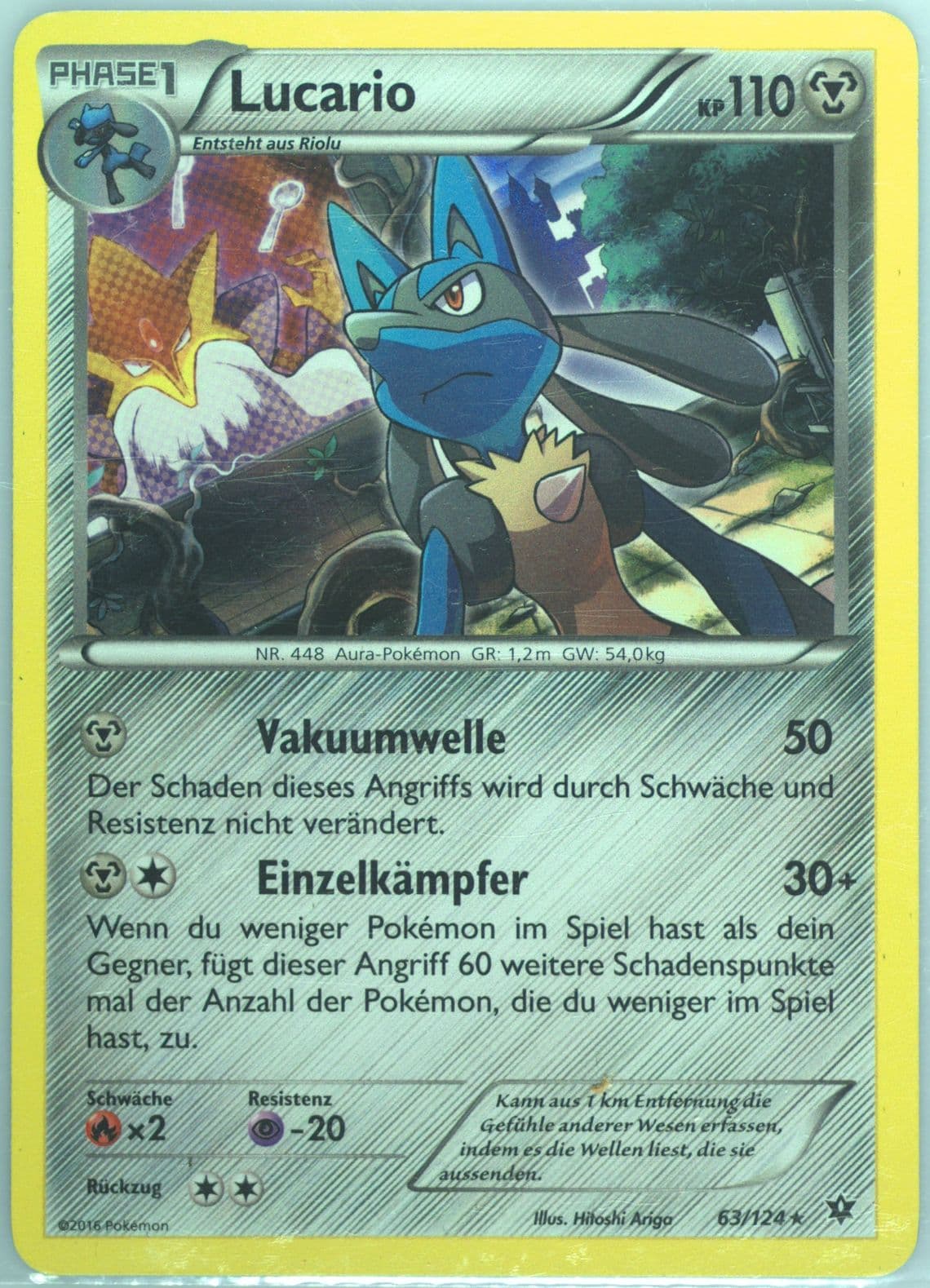 Lucario-Holo German (63) 2016 Pokemon XY Fates Collide