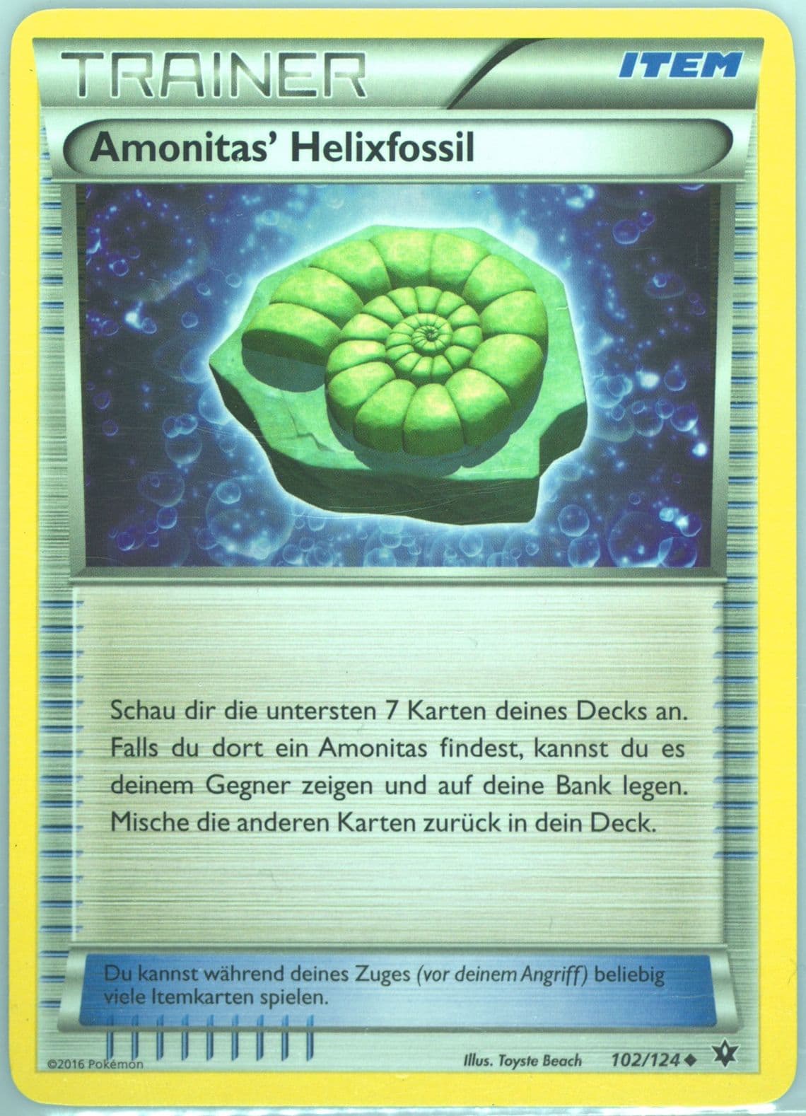 Amonitas' Helixfossil German (102) 2016 Pokemon XY Fates Collide