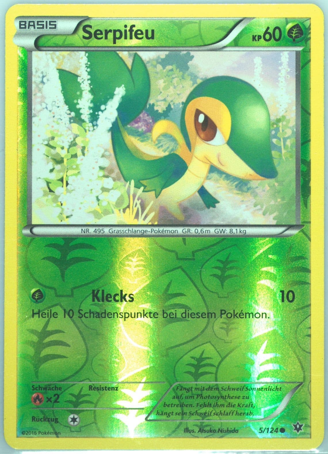 Serpifeu-Reverse Foil German (5) 2016 Pokemon XY Fates Collide