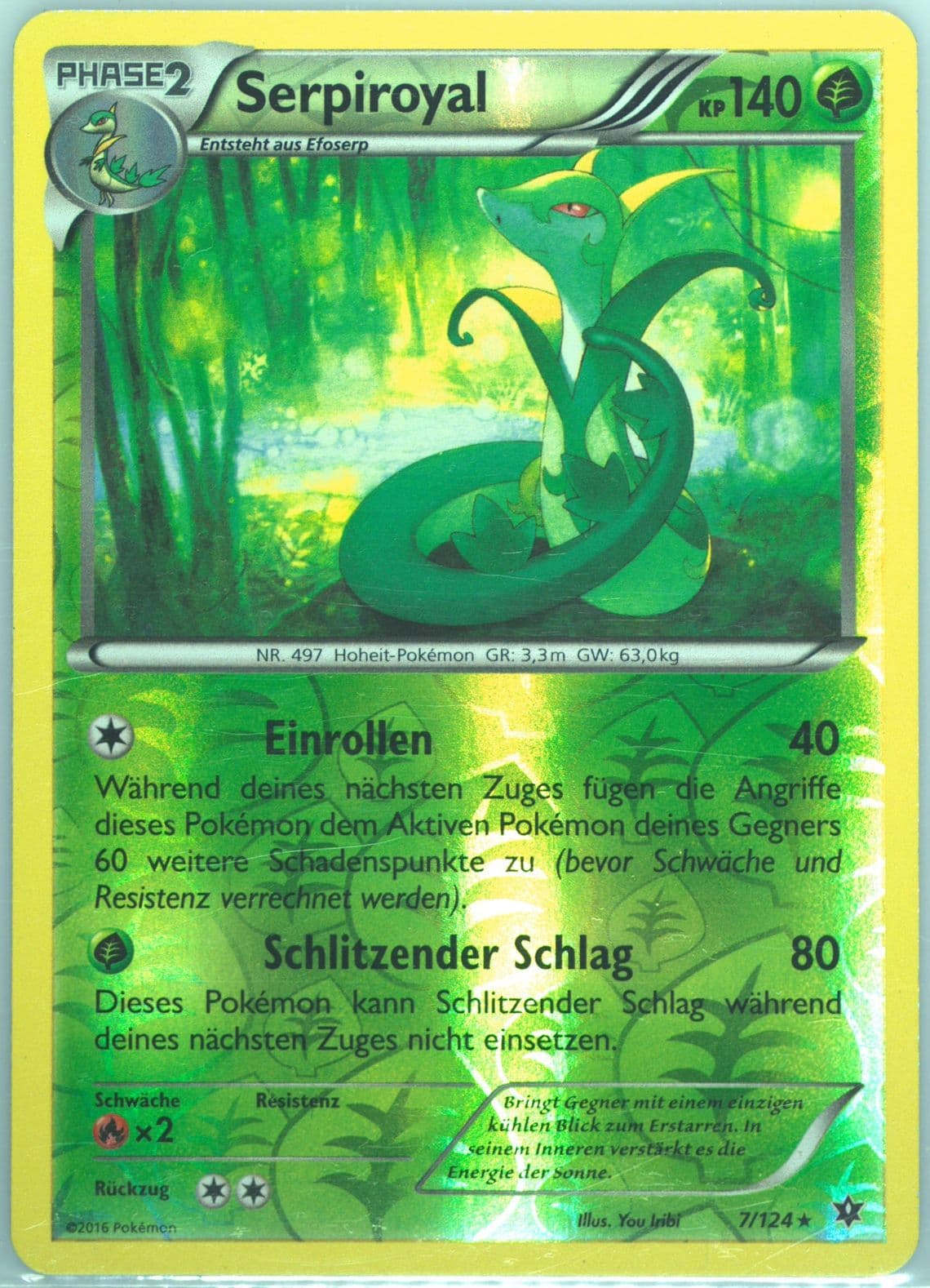 Serpiroyal-Reverse Foil German (7) 2016 Pokemon XY Fates Collide