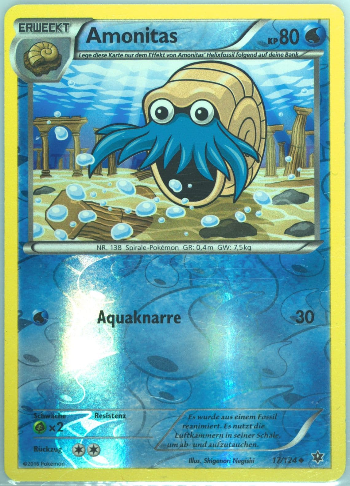 Amonitas-Reverse Foil German (17) 2016 Pokemon XY Fates Collide