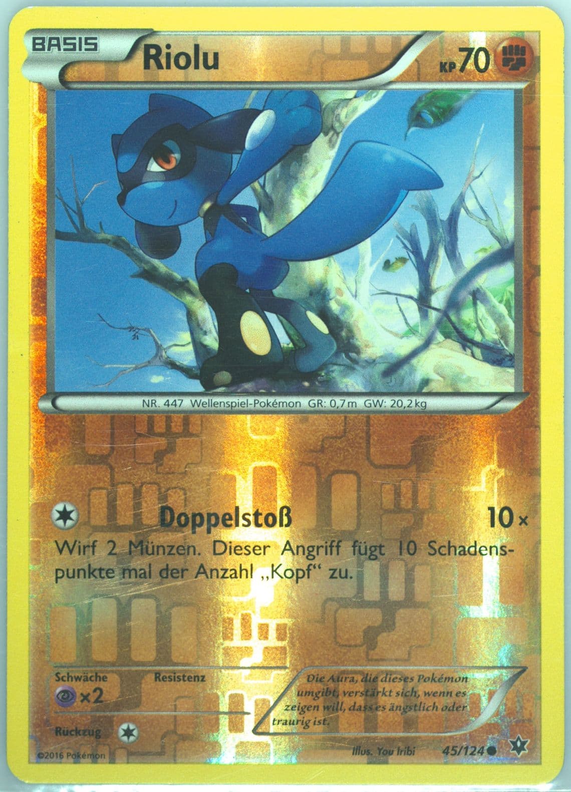 Riolu-Reverse Foil German (45) 2016 Pokemon XY Fates Collide
