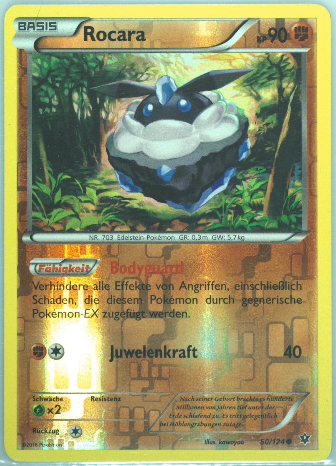 Rocara-Reverse Foil German (50) 2016 Pokemon XY Fates Collide