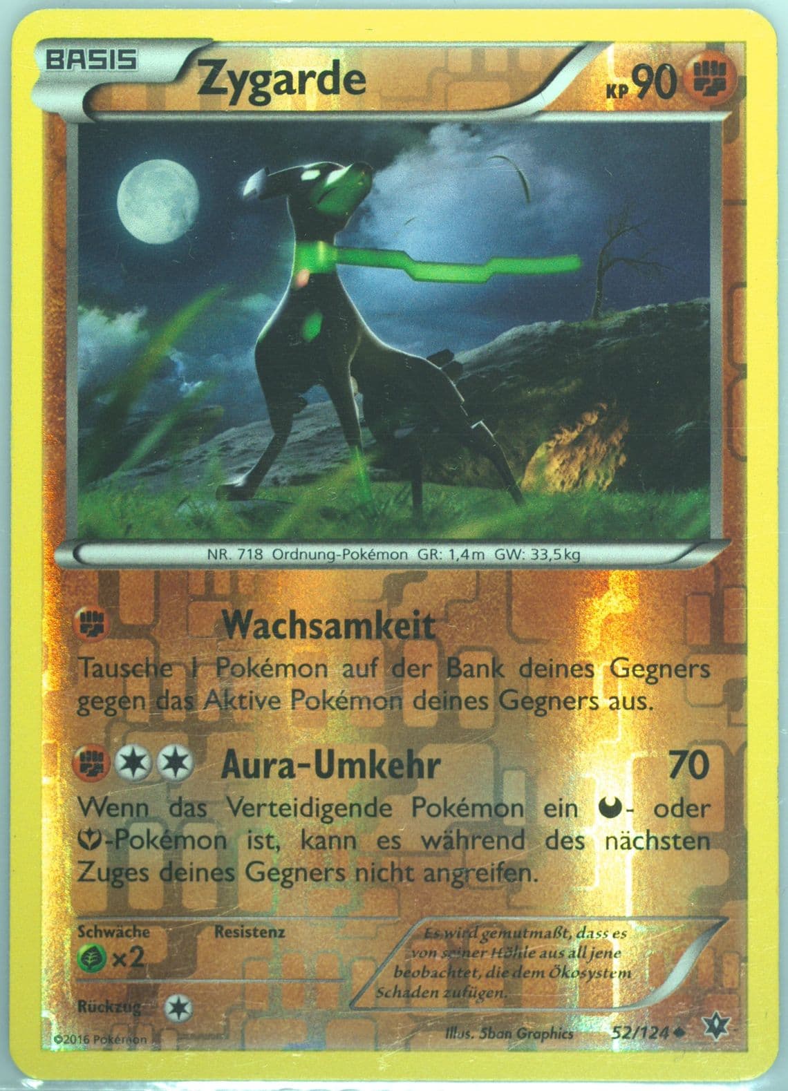 Zygarde-Reverse Foil German (52) 2016 Pokemon XY Fates Collide