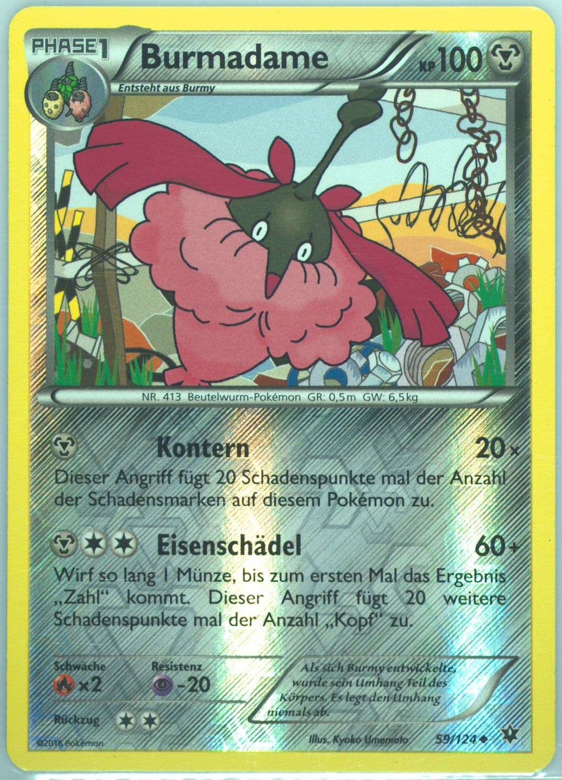 Burmadame-Reverse Foil German (59) 2016 Pokemon XY Fates Collide