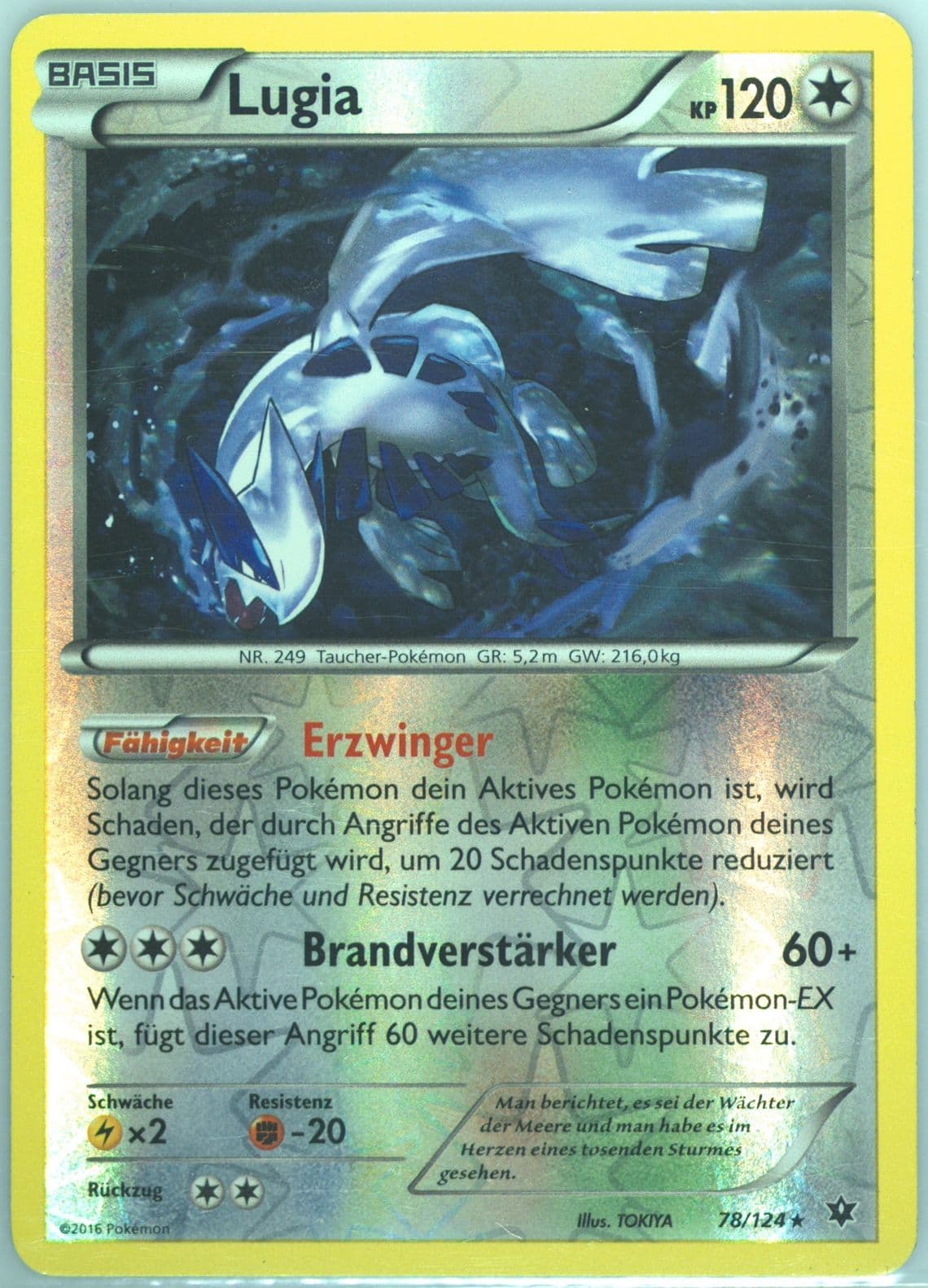 Lugia-Reverse Foil German (78) 2016 Pokemon XY Fates Collide