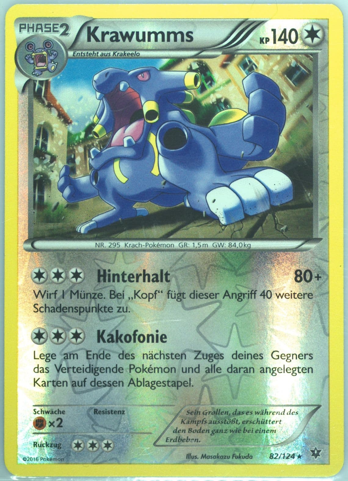 Krawumms-Reverse Foil German (82) 2016 Pokemon XY Fates Collide