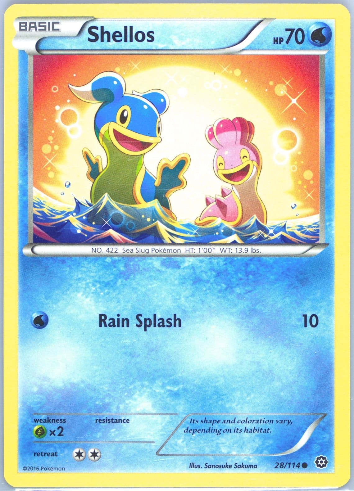 Shellos (28) 2016 Pokemon XY Steam Siege