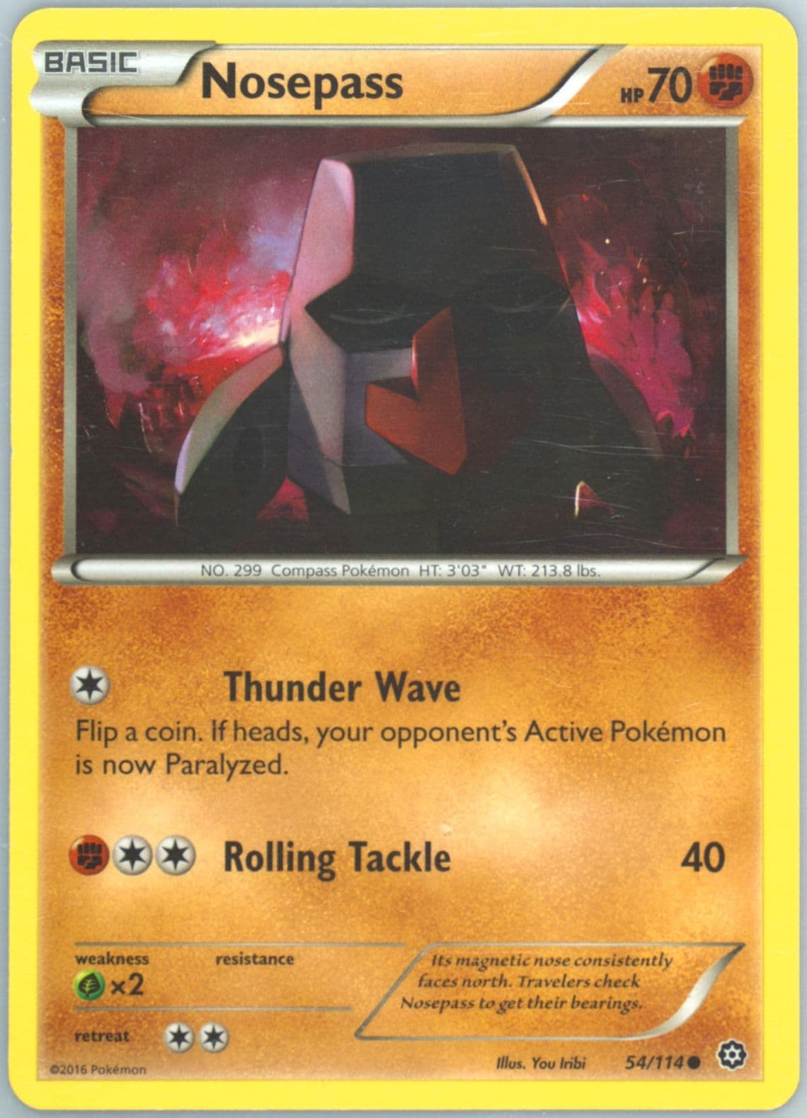 Nosepass (54) 2016 Pokemon XY Steam Siege