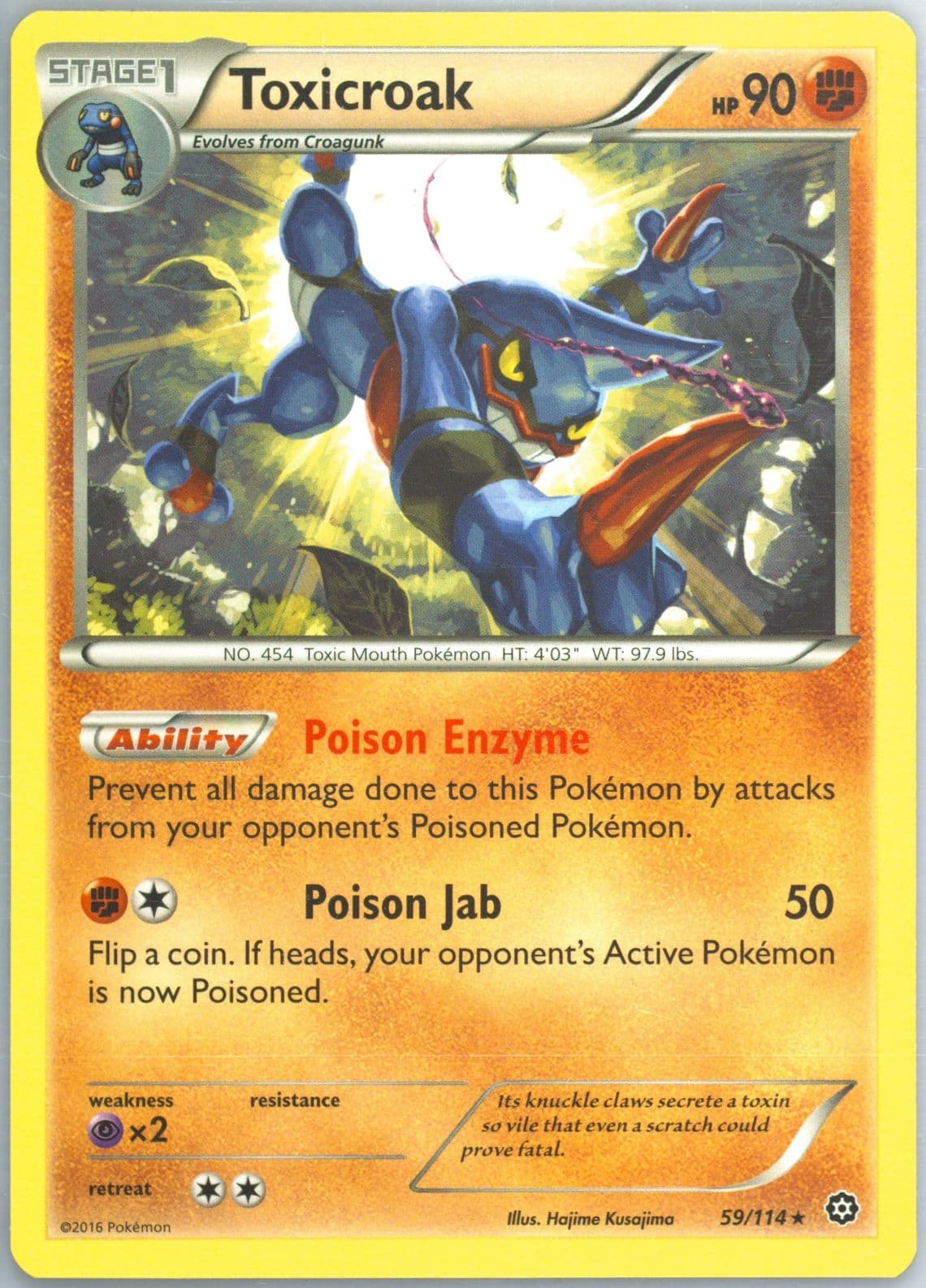 Toxicroak (59) 2016 Pokemon XY Steam Siege