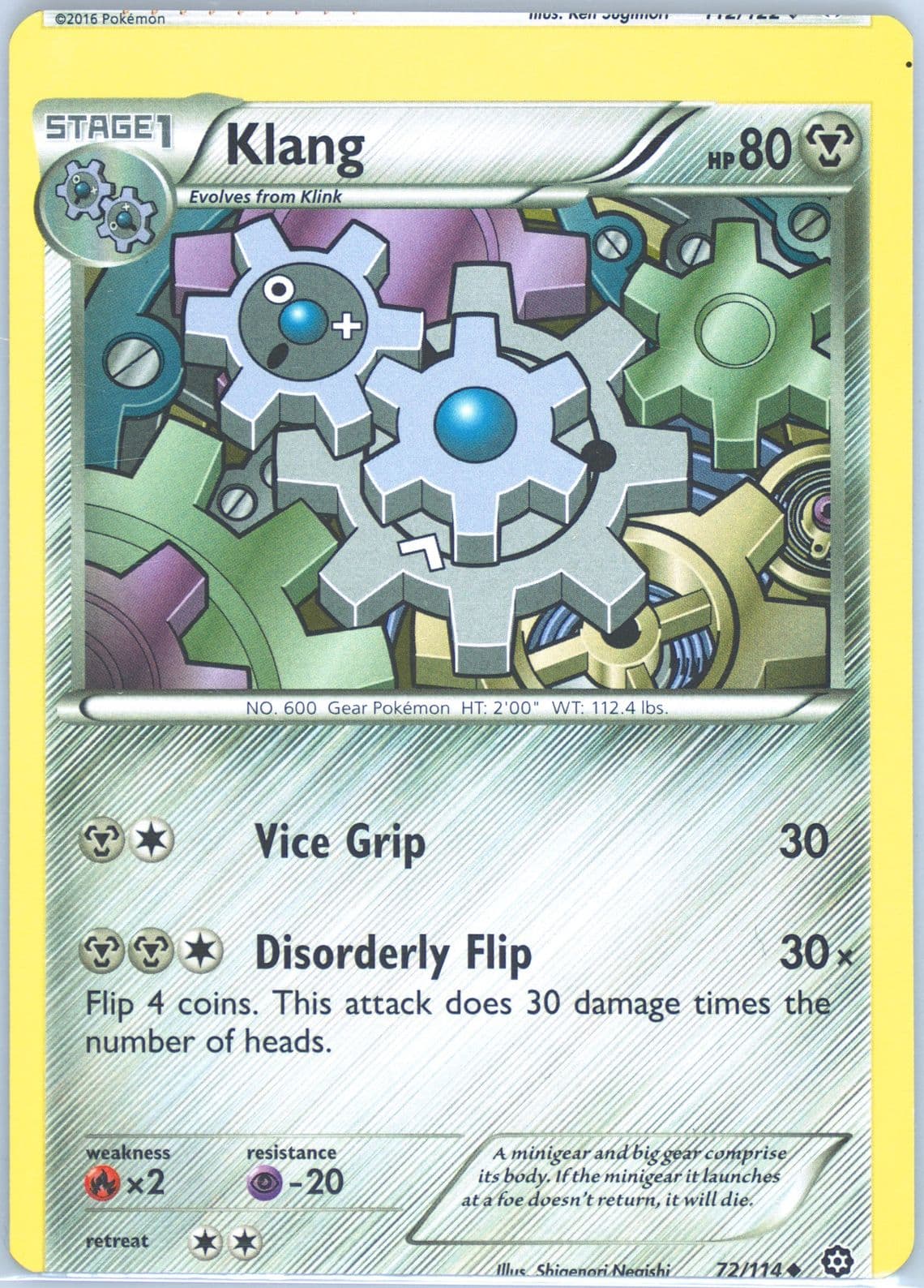 Klang (72) 2016 Pokemon XY Steam Siege