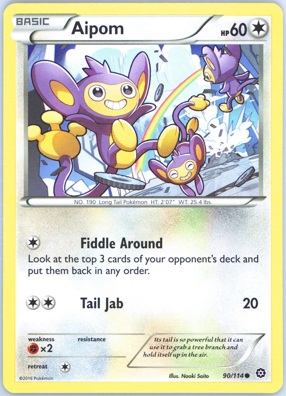 Aipom (90) 2016 Pokemon XY Steam Siege