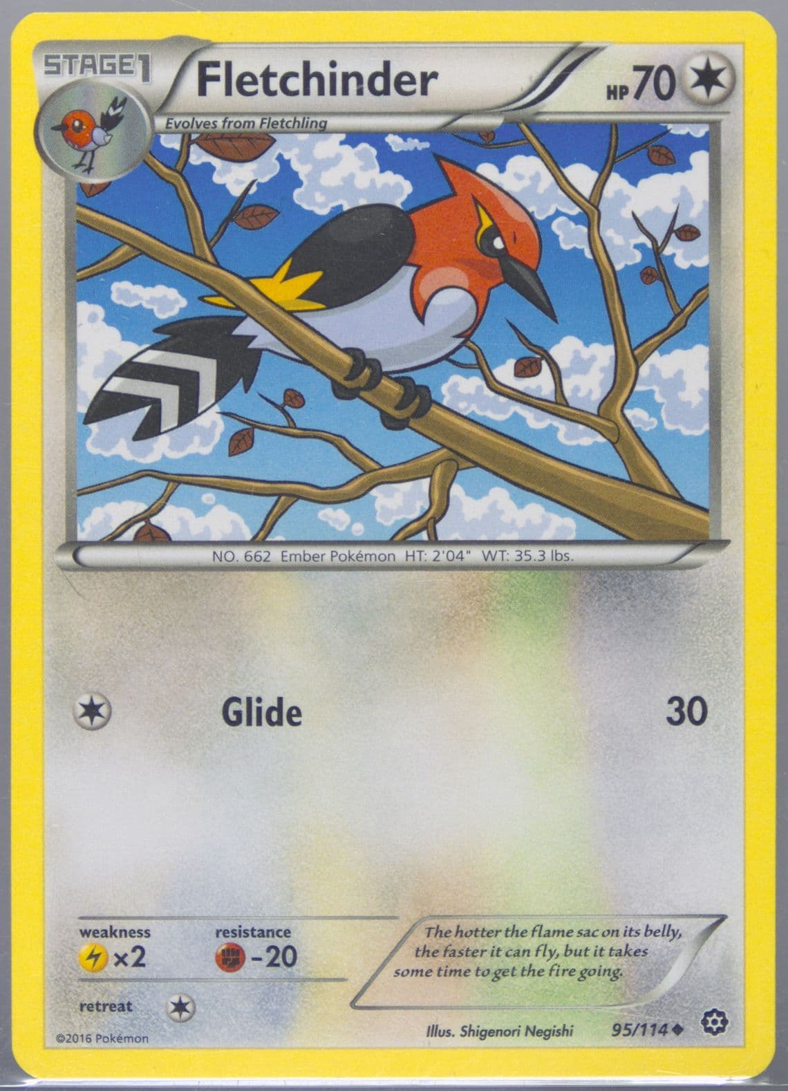 Fletchinder (95) 2016 Pokemon XY Steam Siege