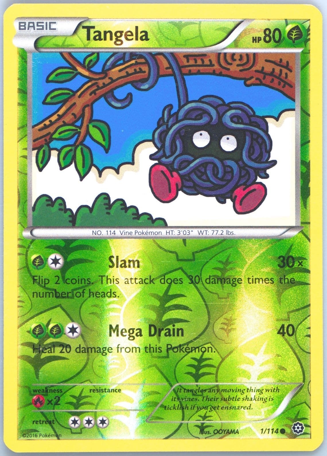 Tangela-Reverse Foil (1) 2016 Pokemon XY Steam Siege