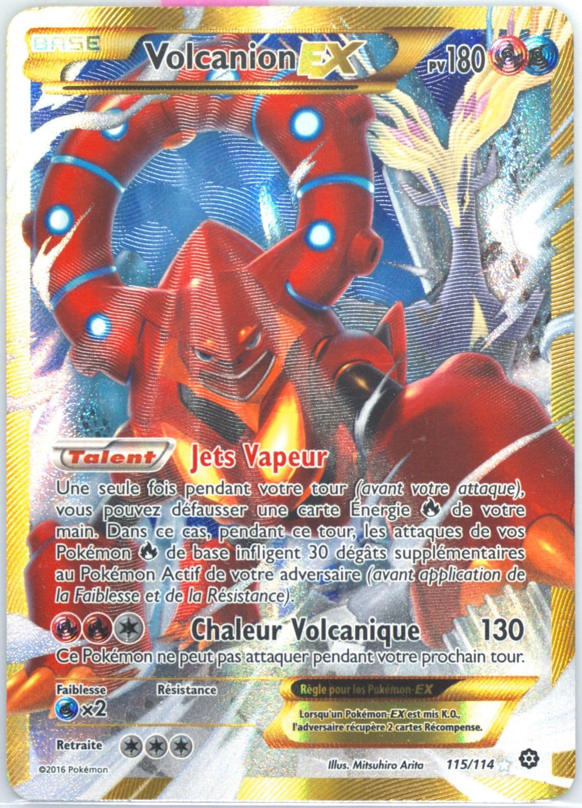 Full Art/Volcanion EX French-Secret (115) 2016 Pokemon XY Steam Siege