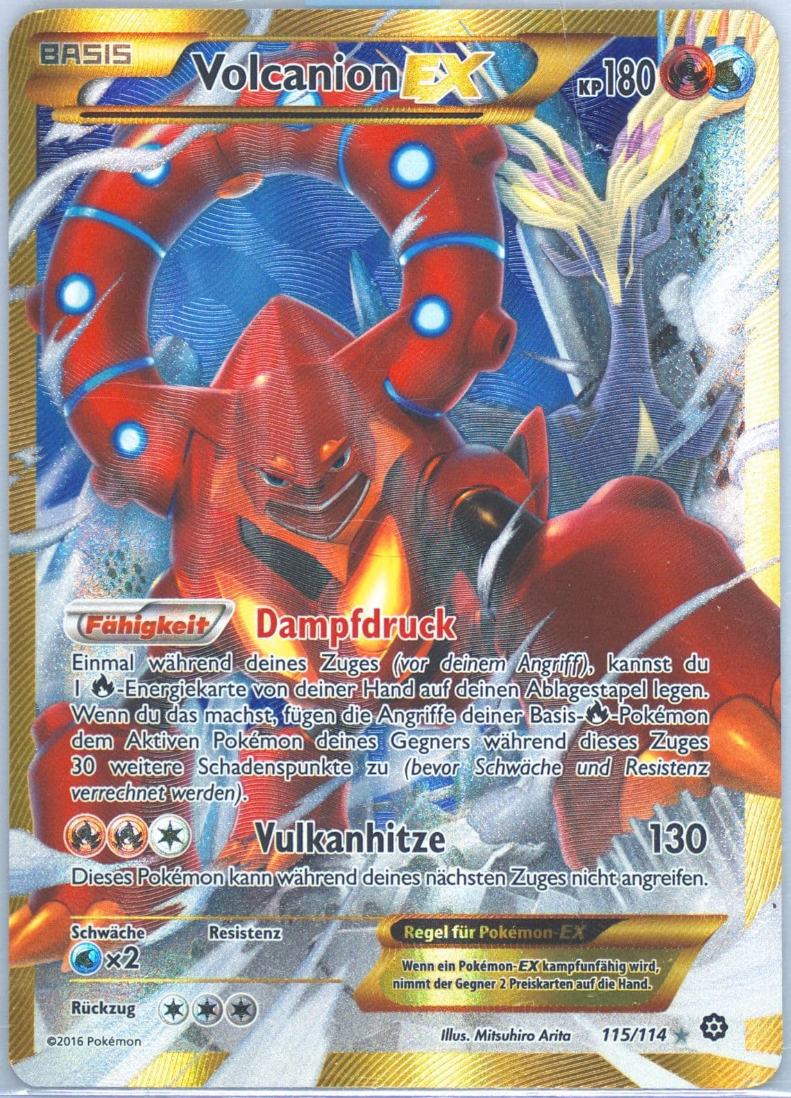 Full Art/Volcanion EX German-Secret (115) 2016 Pokemon XY Steam Siege