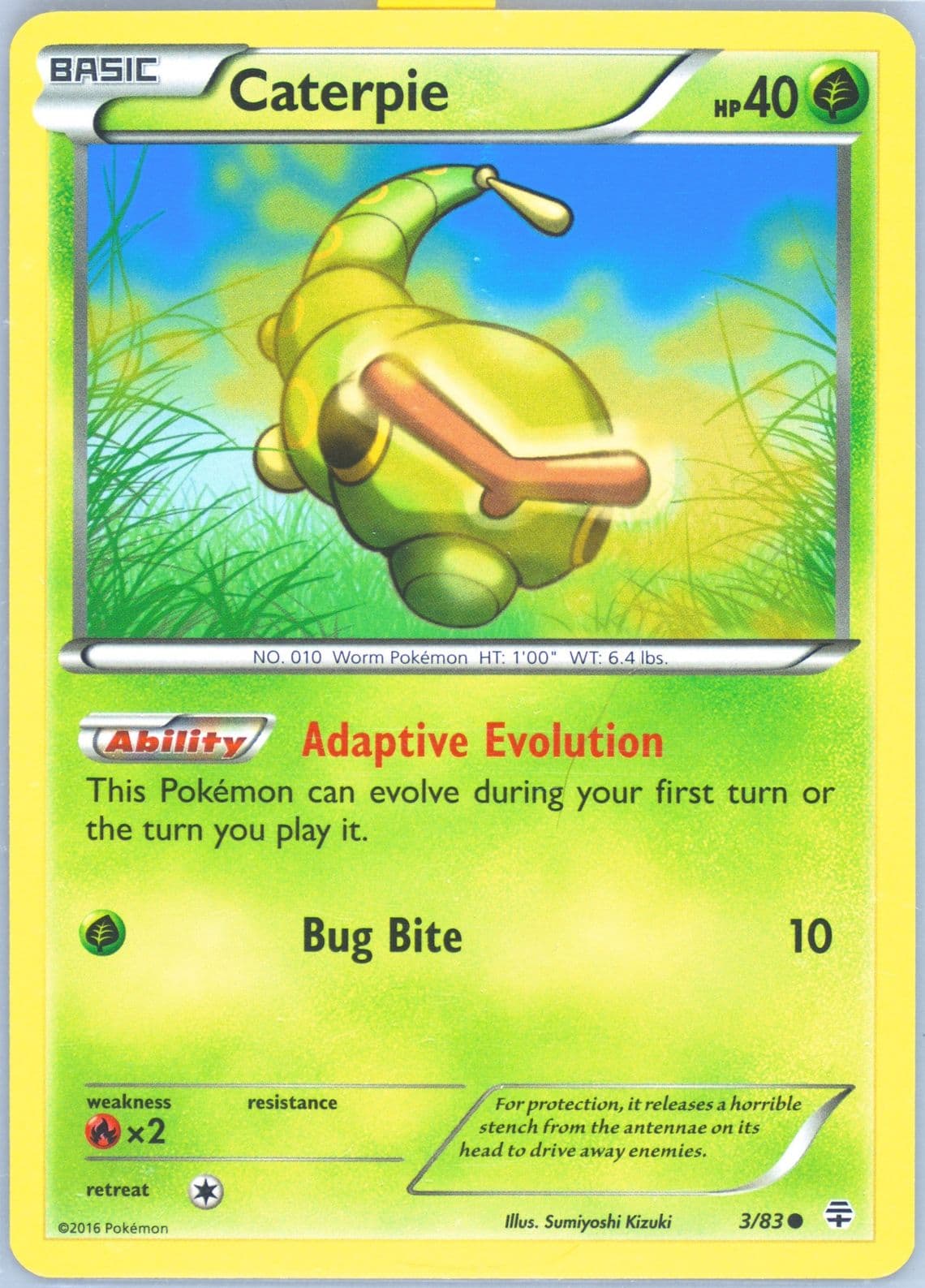 Caterpie (3) 2016 Pokemon XY Generations