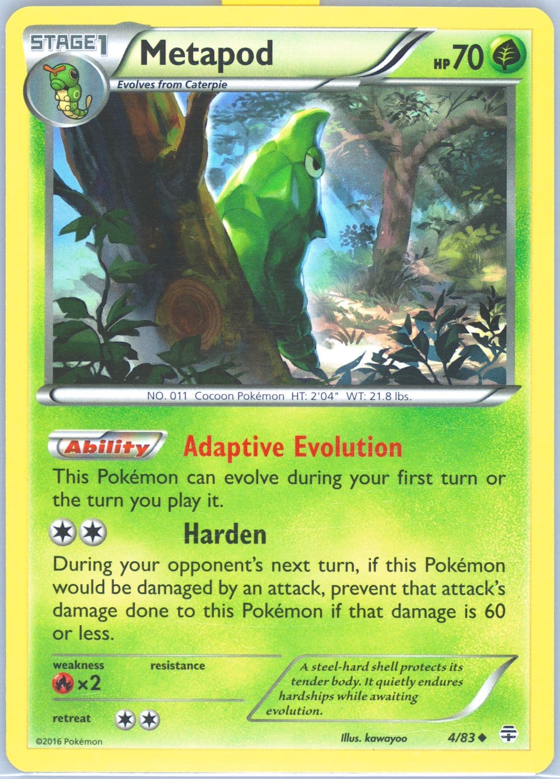 Metapod (4) 2016 Pokemon XY Generations