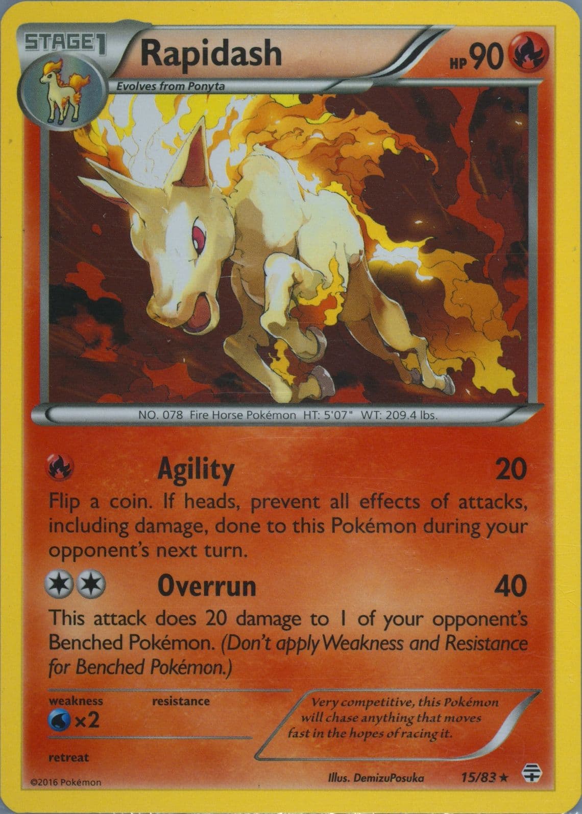 Rapidash (15) 2016 Pokemon XY Generations