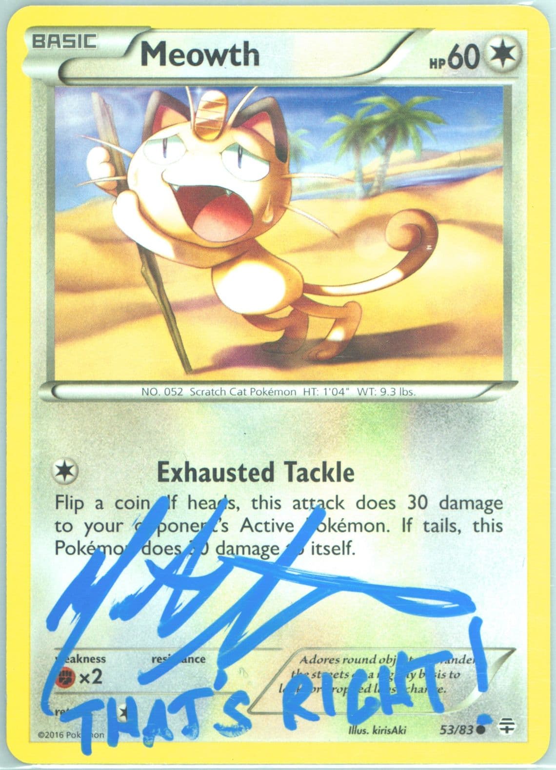 Meowth (53) 2016 Pokemon XY Generations