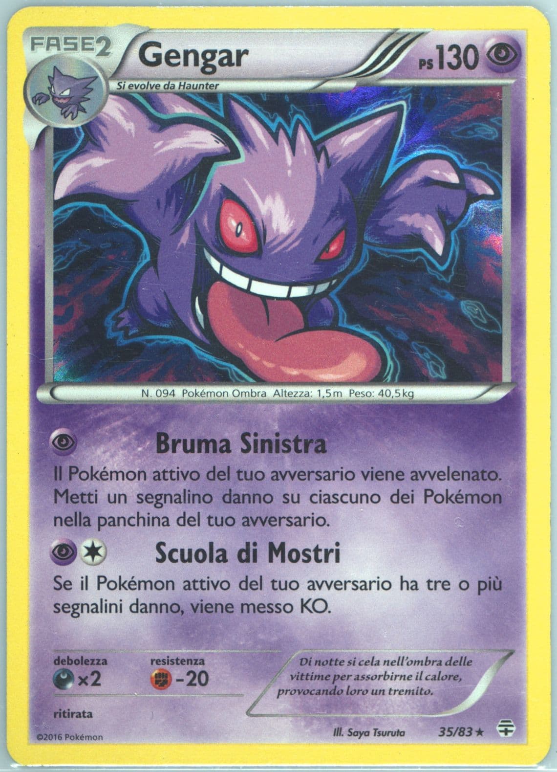 Gengar-Holo Italian (35) 2016 Pokemon XY Generations