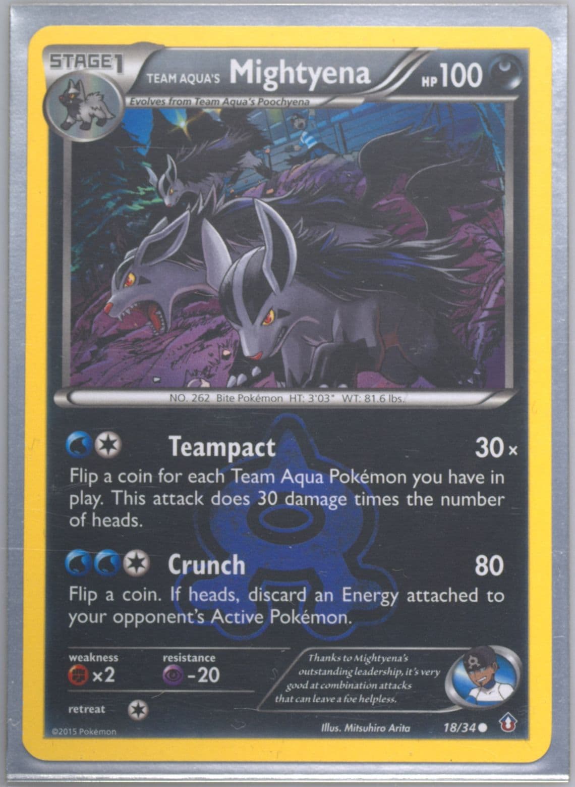 Team Aqua's Mightyena (18) 2015 Pokemon XY Double Crisis
