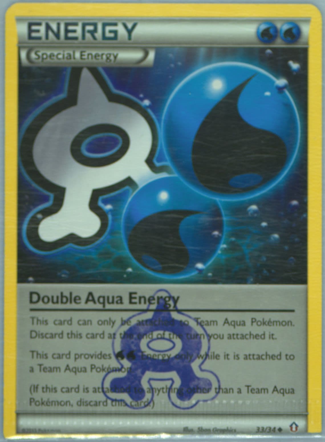 Double Aqua Energy (33) 2015 Pokemon XY Double Crisis