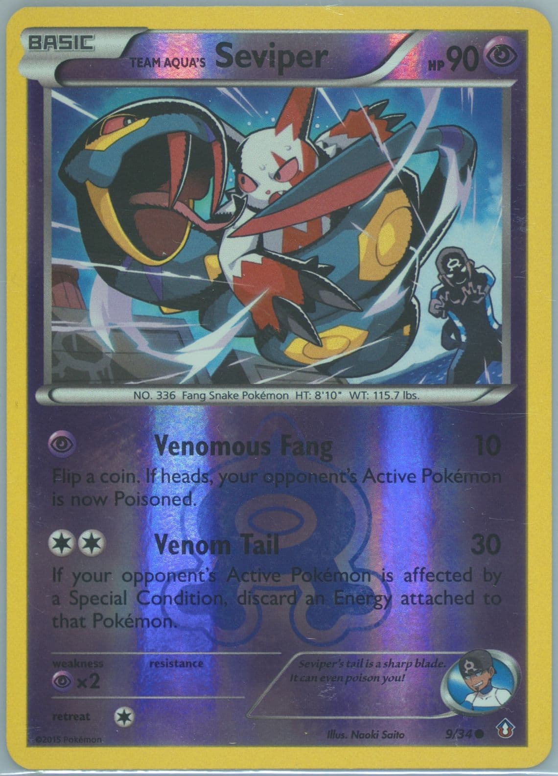 Team Aqua's Seviper-Reverse Foil (9) 2015 Pokemon XY Double Crisis