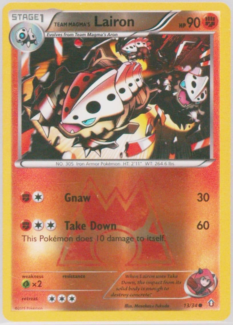 Team Magma's Lairon-Reverse Foil (13) 2015 Pokemon XY Double Crisis