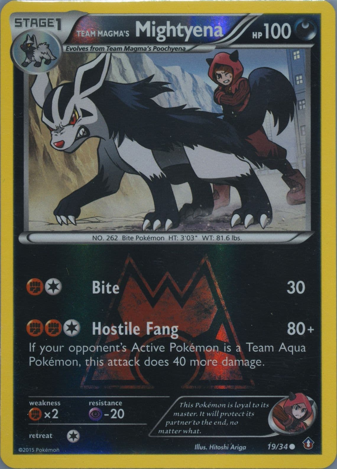 Team Magma's Mightyena-Reverse Foil (19) 2015 Pokemon XY Double Crisis