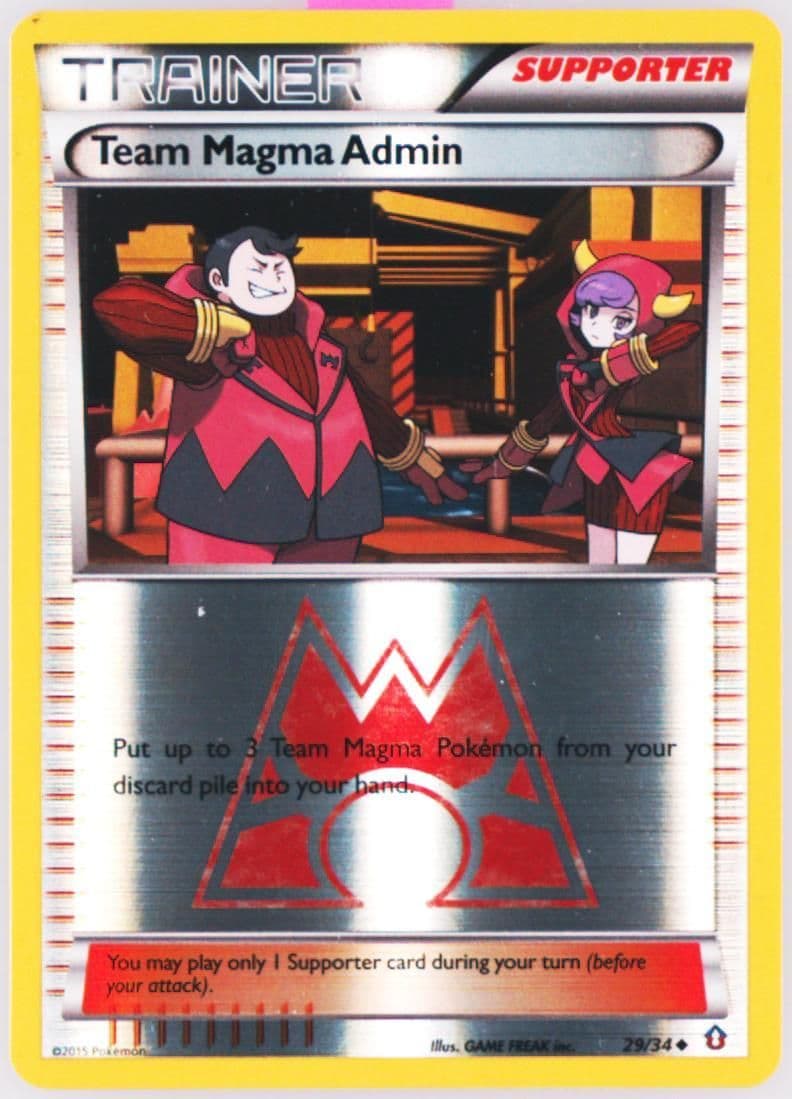 Team Magma Admin-Reverse Foil (29) 2015 Pokemon XY Double Crisis