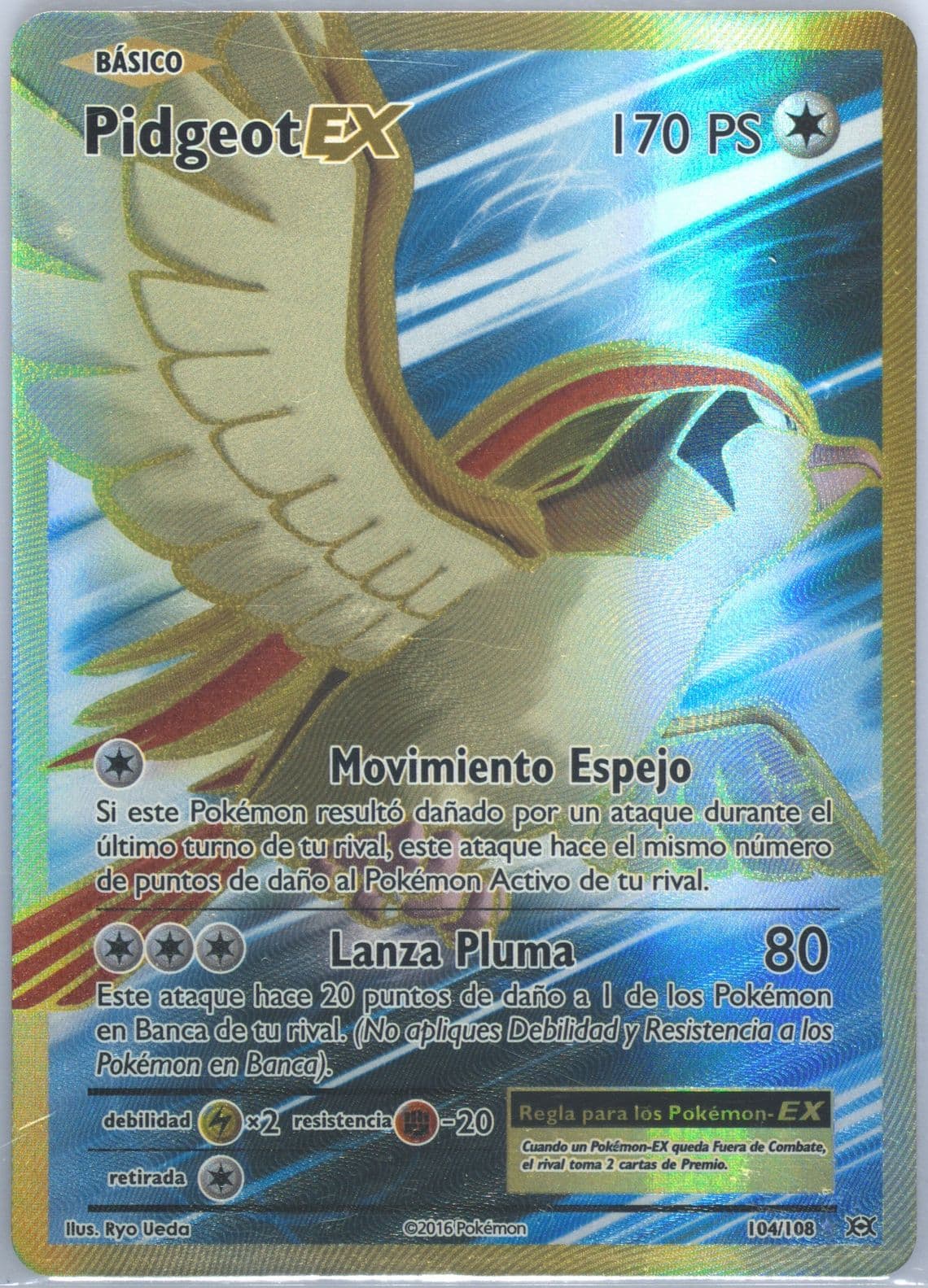 Full Art/Pidgeot EX Spanish (104) 2016 Pokemon XY Evolutions