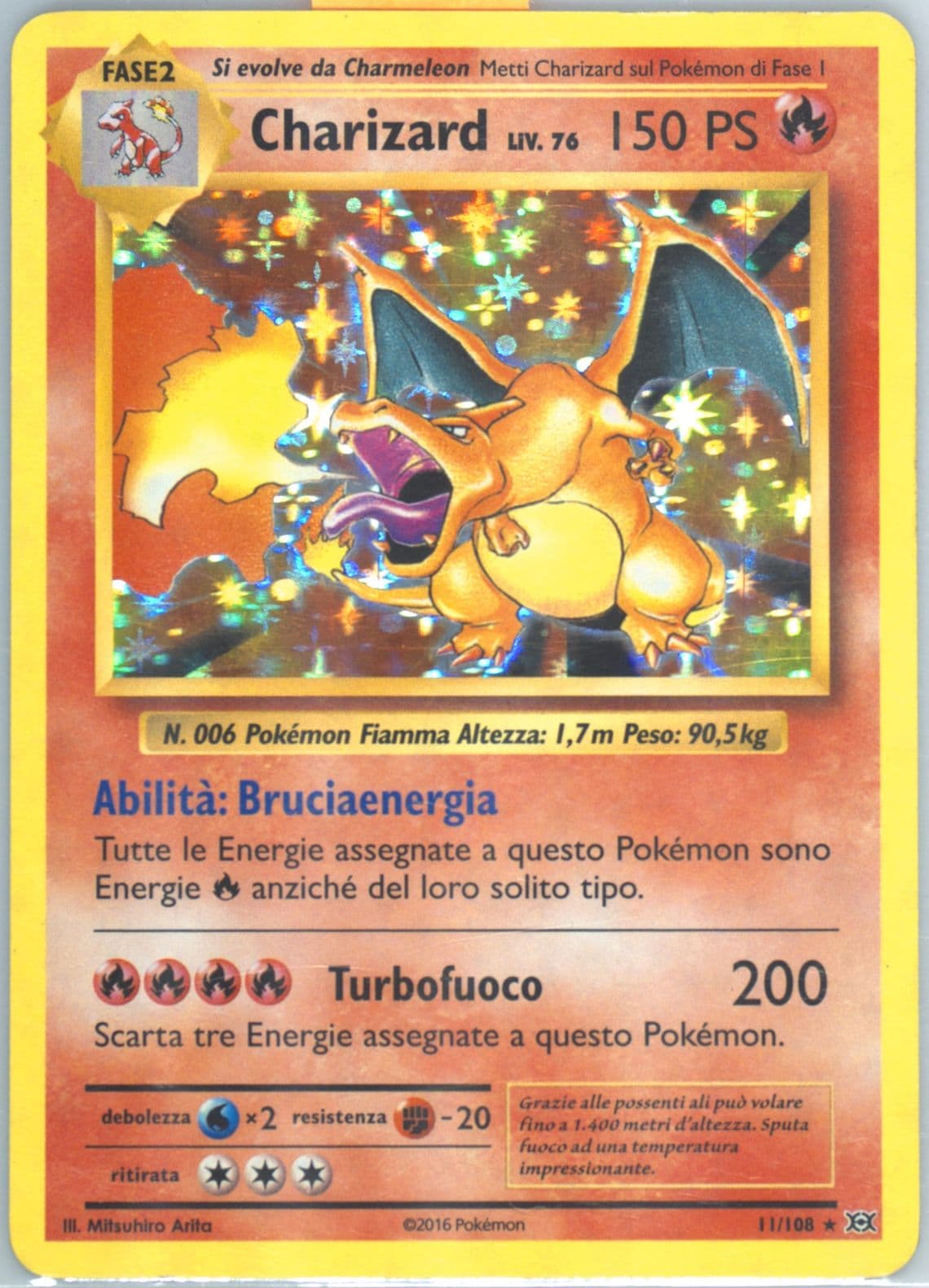 Charizard-Holo Italian (11) 2016 Pokemon XY Evolutions