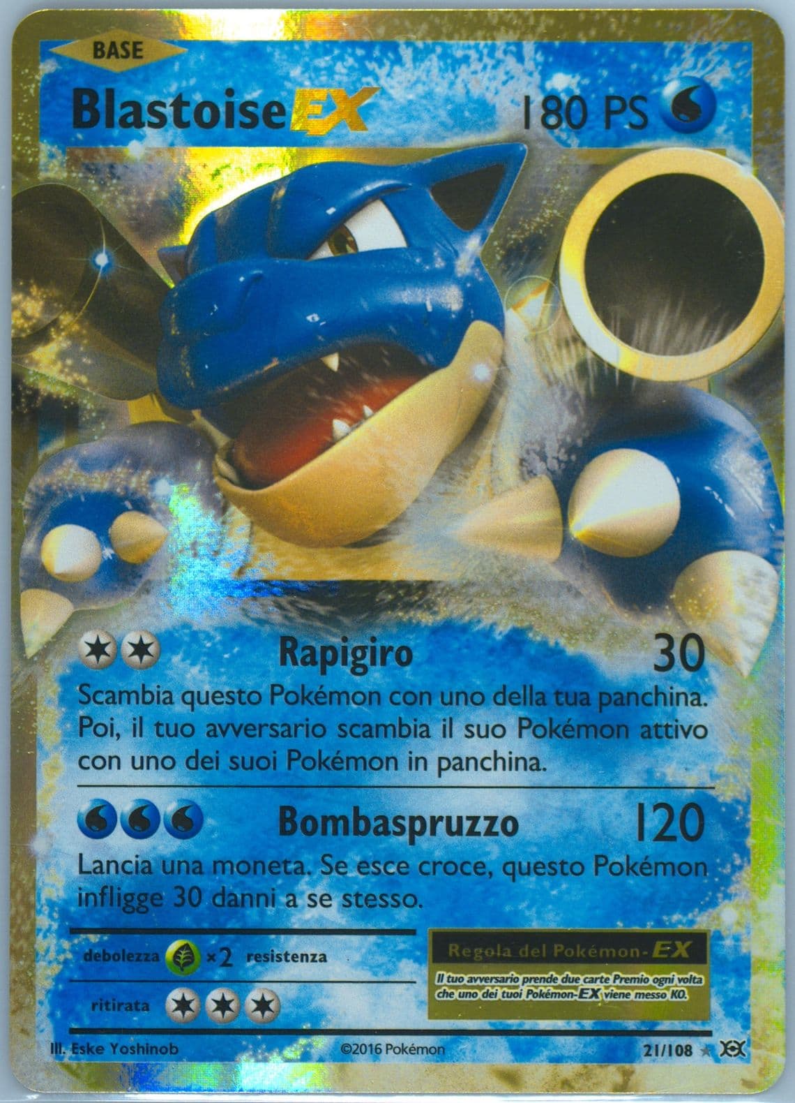Blastoise EX Italian (21) 2016 Pokemon XY Evolutions