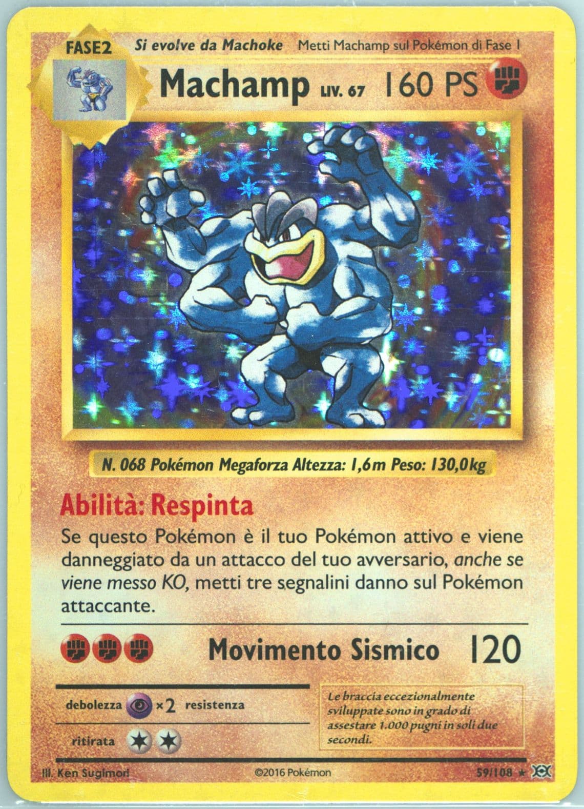 Machamp-Holo Italian (59) 2016 Pokemon XY Evolutions
