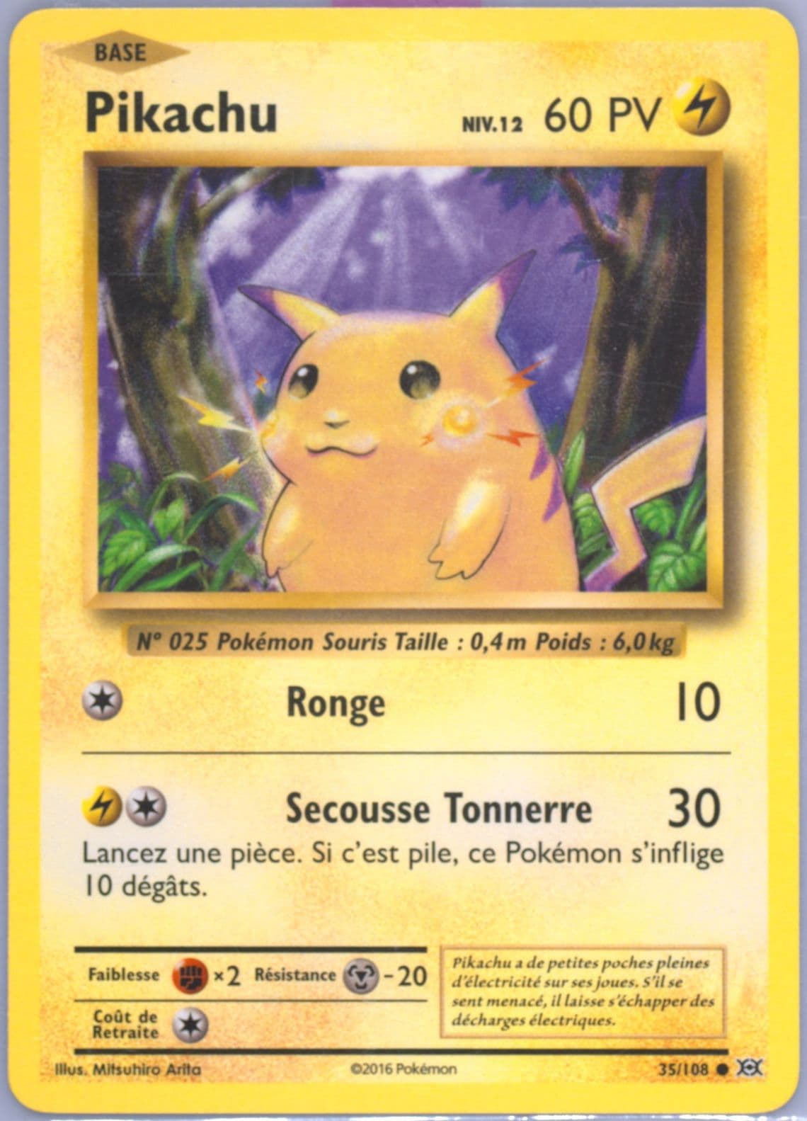 Pikachu French (35) 2016 Pokemon XY Evolutions