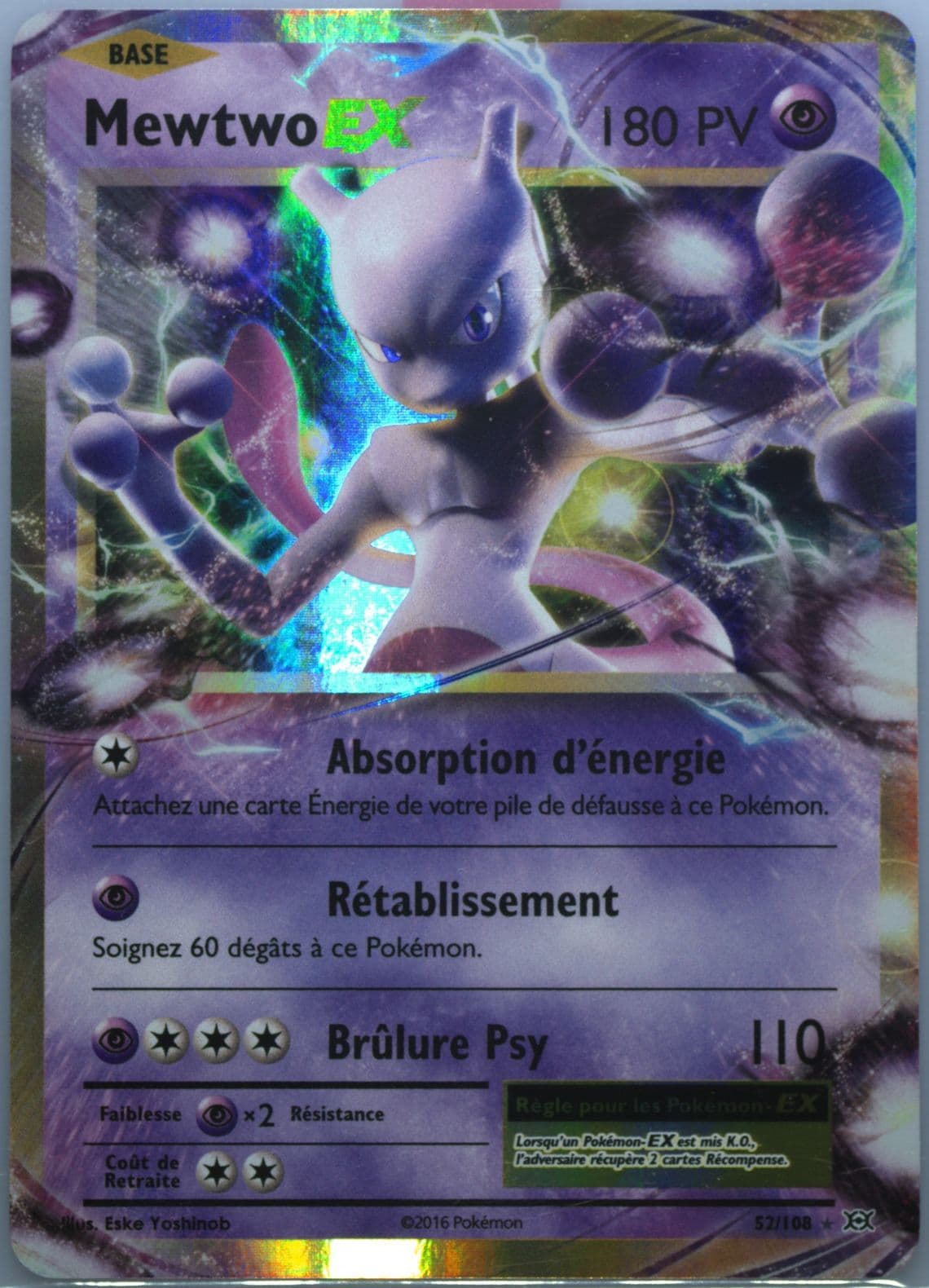 Mewtwo EX French (52) 2016 Pokemon XY Evolutions