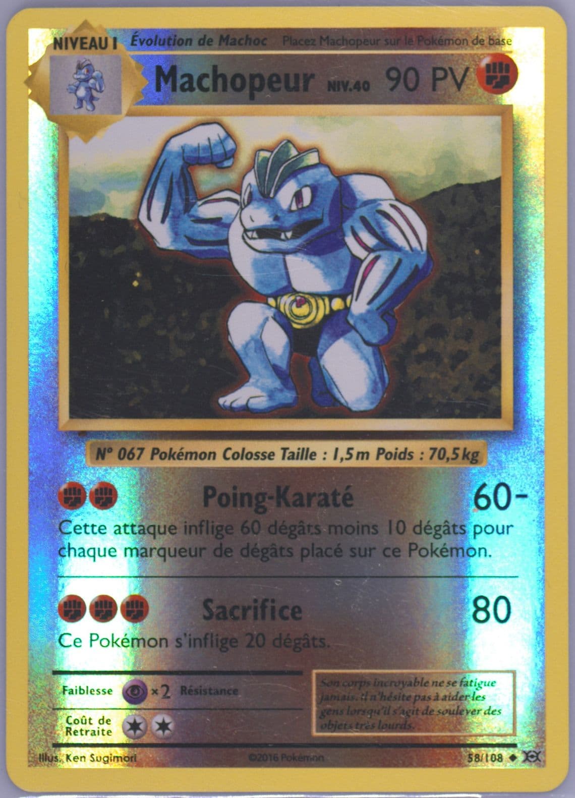 Machopeur-Reverse Foil French (58) 2016 Pokemon XY Evolutions