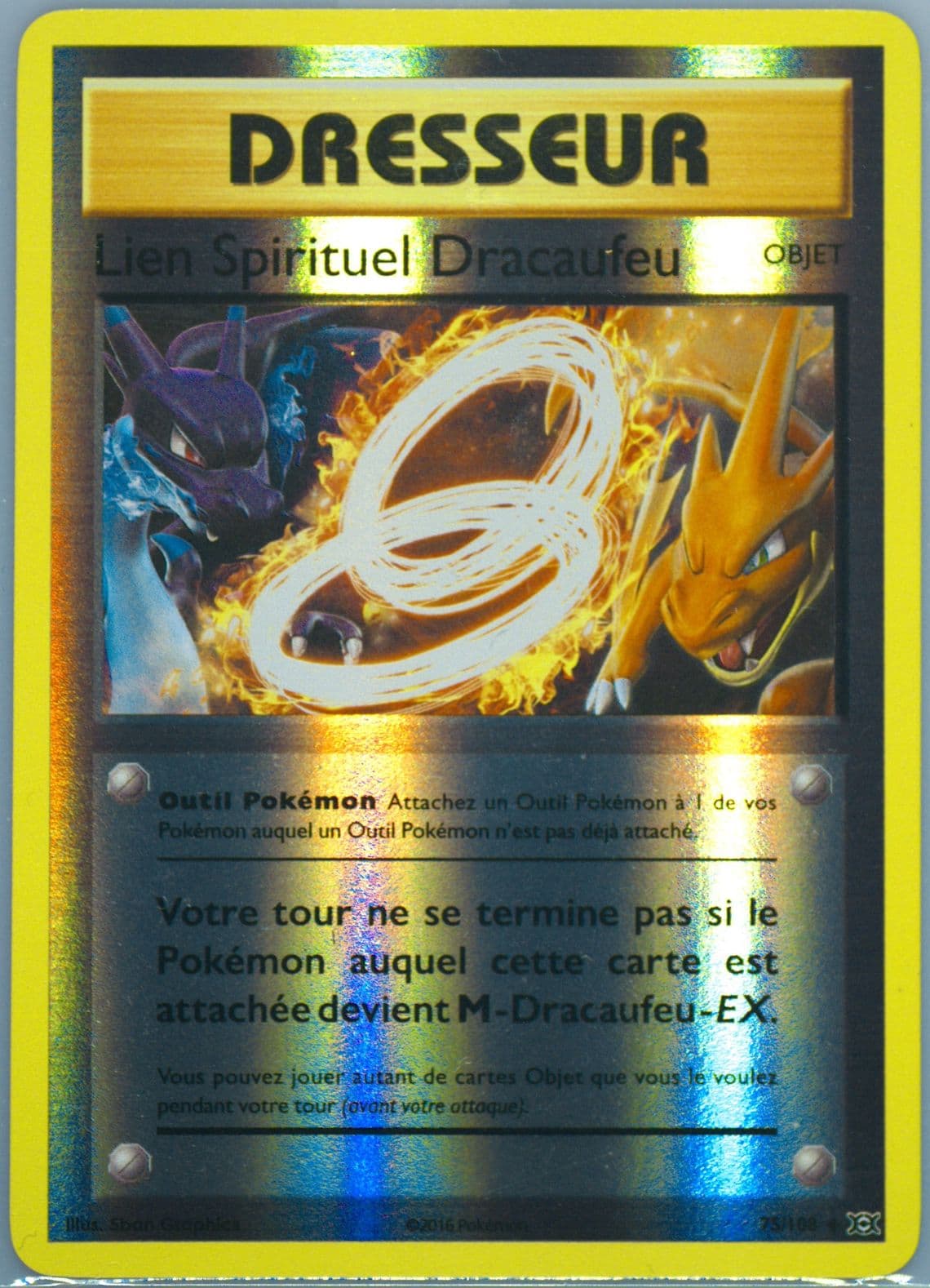 Lien Spirituel Dracaufeu-Reverse Foil French (75) 2016 Pokemon XY Evolutions