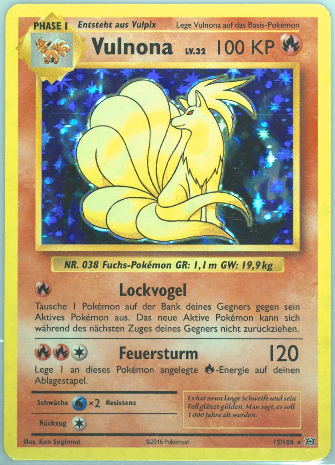 Vulnona-Holo German (15) 2016 Pokemon XY Evolutions