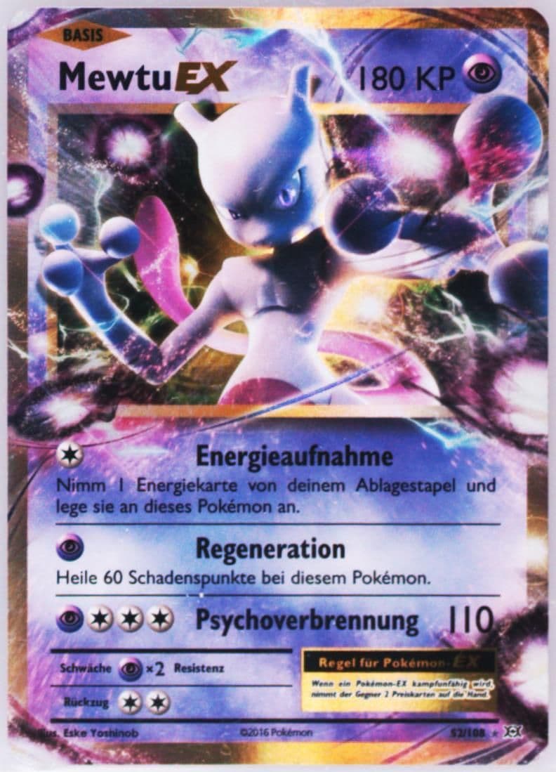 Mewtu EX German (52) 2016 Pokemon XY Evolutions