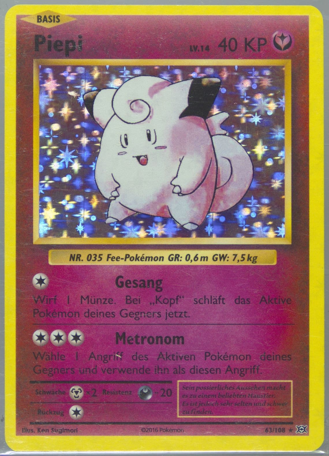 Piepi-Holo German (63) 2016 Pokemon XY Evolutions